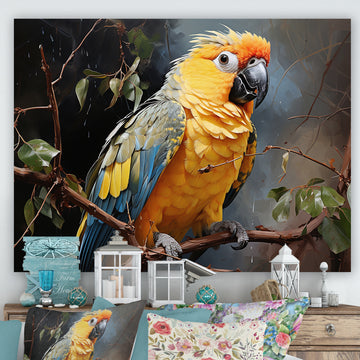 Parrot Tropical Harmony - Yellow Parrot Wall Art